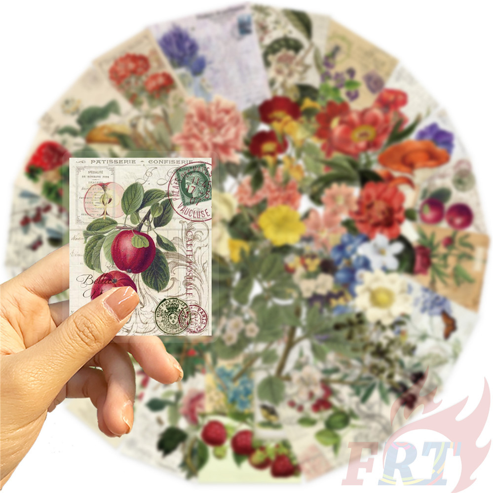 ❉ สติ๊กเกอร์ PET ศิลปะดอกไม้ย้อนยุค ❉ 50 ชิ้น/เซ็ต DIY แฟชั่นสติ๊กเกอร์กันน้ํา Doodle สติ๊กเกอร์ - รูปที่ 3