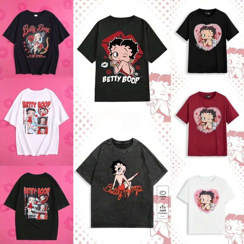 COD✅ (จัดส่งในกรุงเทพฯ)BOOM Shop Betty Boop Collection เสื้อยืด เสื้อ cotton 100% S-3XL