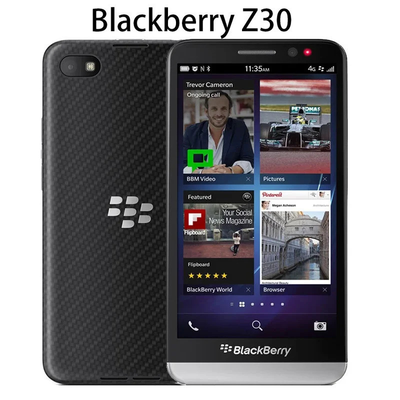 BlackBerry Z30 4G โทรศัพท์มือถือ 5.0 "2GB RAM 16GB ROM 8MP+2MP 720p@30fps วิดีโอ WiFi Dual Core Blac