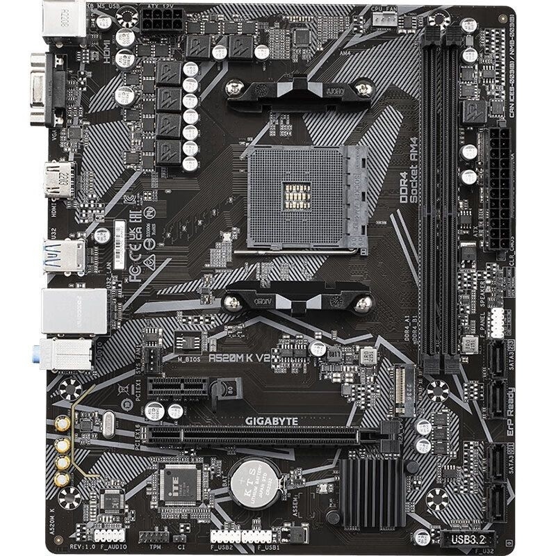 ใหม่ เมนบอร์ดคอมพิวเตอร์ตั้งโต๊ะ Gigabyte A520M K V2 DDR4