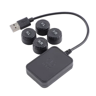 ฟรี Usbusb Android Tpms รถความดันยางนาฬิกาปลุกระบบสําหรับรถยนต์เครื่องเล่น Android คําเตือนอุณหภูมิพร้อมเซ็นเซอร์สี่