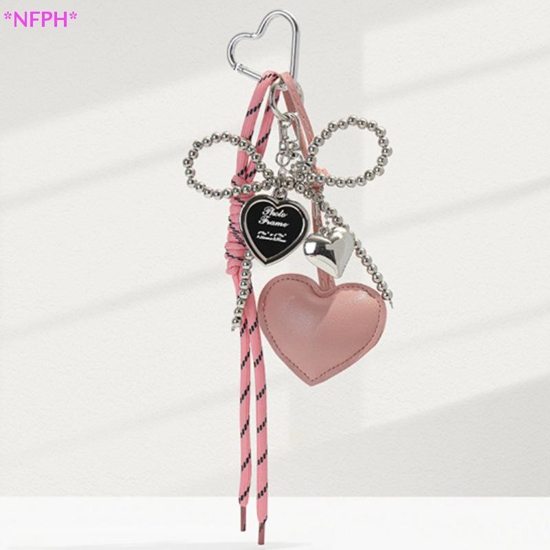 Nfph>pu LoveทอเชือกพวงกุญแจBowknot Charmจี้พวงกุญแจเครื่องประดับสําหรับสาวผู้หญิงถุงของขวัญตกแต่งใหม่