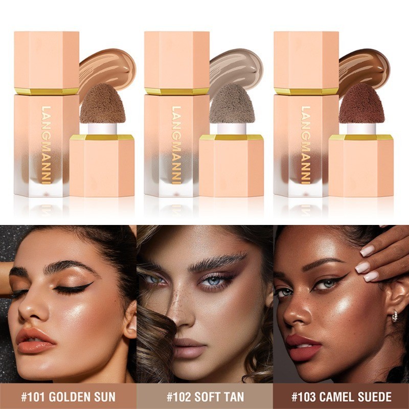 คอนทัวร์เนื้อลิขวิด เนื้อแมตต์ ธรรมชาติ ไฮไลท์ เงา กันน้ํา คอนทัวร์ ไม้กายสิทธิ์ รูปตัว V ใบหน้า แต่