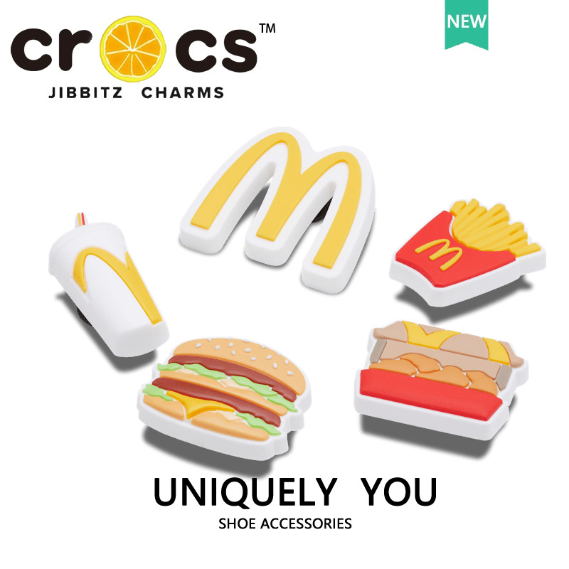 jibbitz crocs แท้ หัวเข็มขัด ลายการ์ตูน Mcdonald's X CROCS JIBBITZ สําหรับตกแต่งรองเท้า 2024