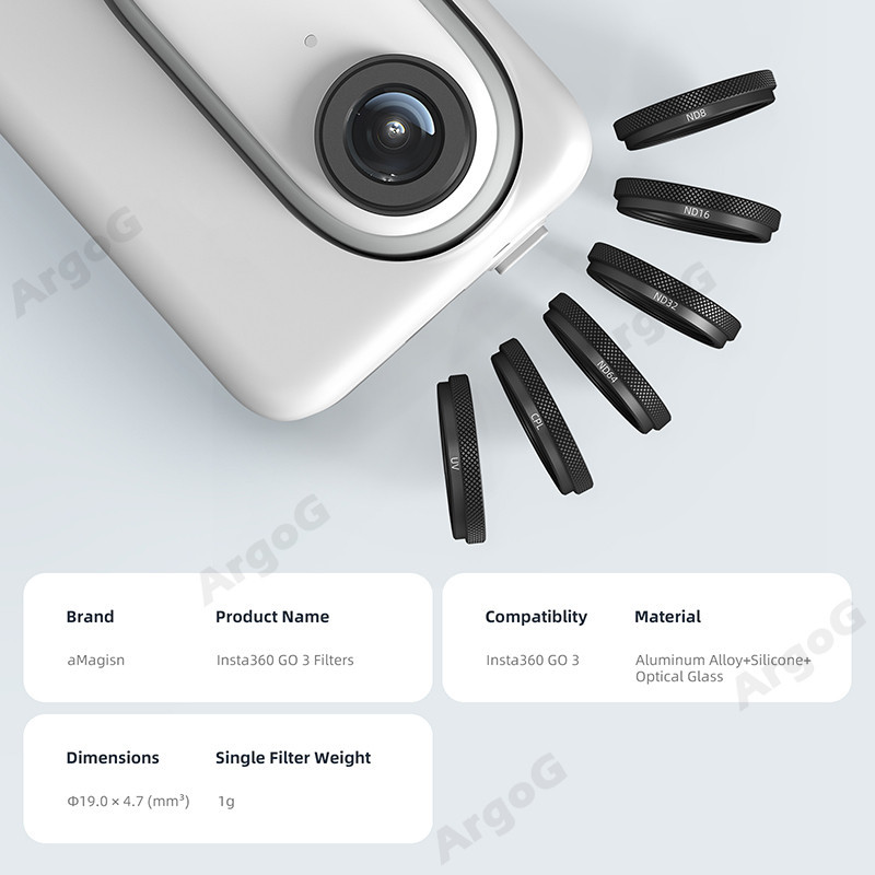 aMagisn ฟิลเตอร์เลนส์สำหรับ Insta360 GO 3S / GO 3 CPL UV ND อุปกรณ์เสริม Insta360 GO3S - รูปที่ 7