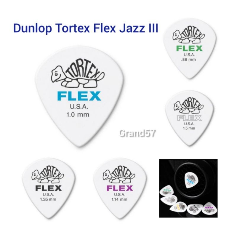 Dunlop Tortex Flex Jazz III 466P 1.0 1.5 1.35 0.85 1.04 .73