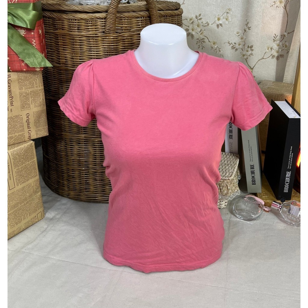No❤️A84 Goodday ไซส์ 160 เสื้อยืดสีชมพู สาวๆ mini size ใส่ได้นะคะตัวนี้มีตำหนิรูเล็กๆอยู่ตรงข้างรักแ