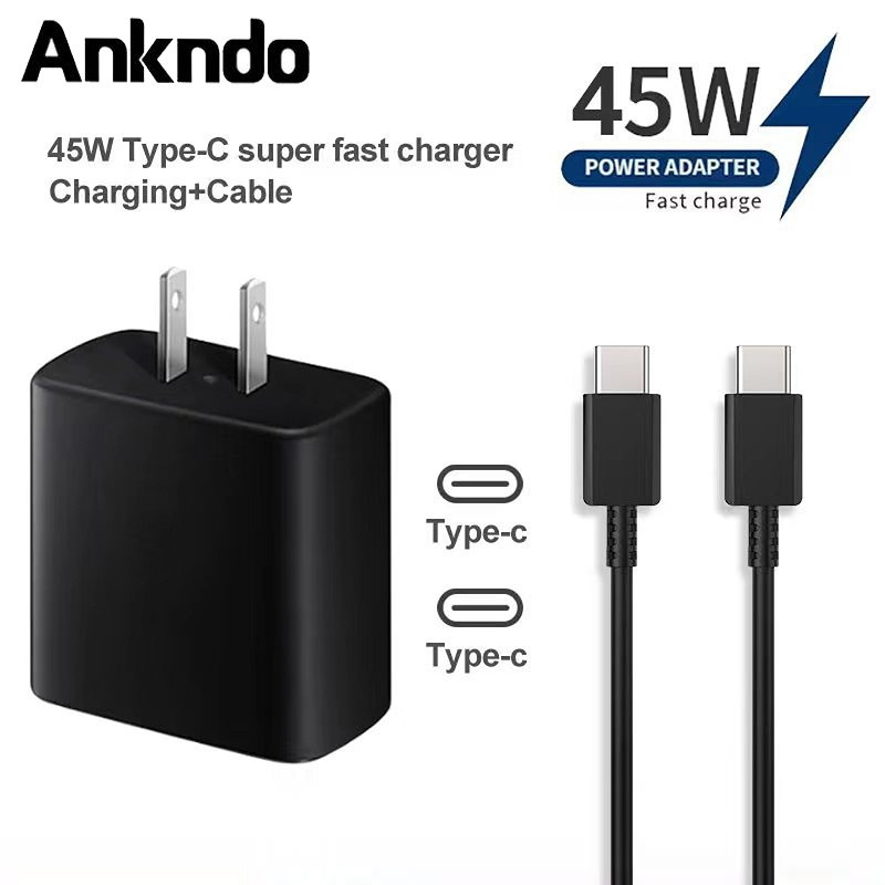 ชาร์จเร็วสุด ชุดชาร์จ 45Wหัวชาร์จเร็วซัมซุงของ Type-C to Type-C cable รองรับรุ่น A53 S21 S22 S23 A70 A72 A73