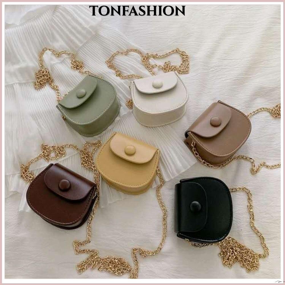 Tonfashion กระเป๋าสะพายไหล่ กระเป๋าถือ หนัง PU ขนาดเล็ก สําหรับเด็กผู้หญิง และเด็กผู้ชาย