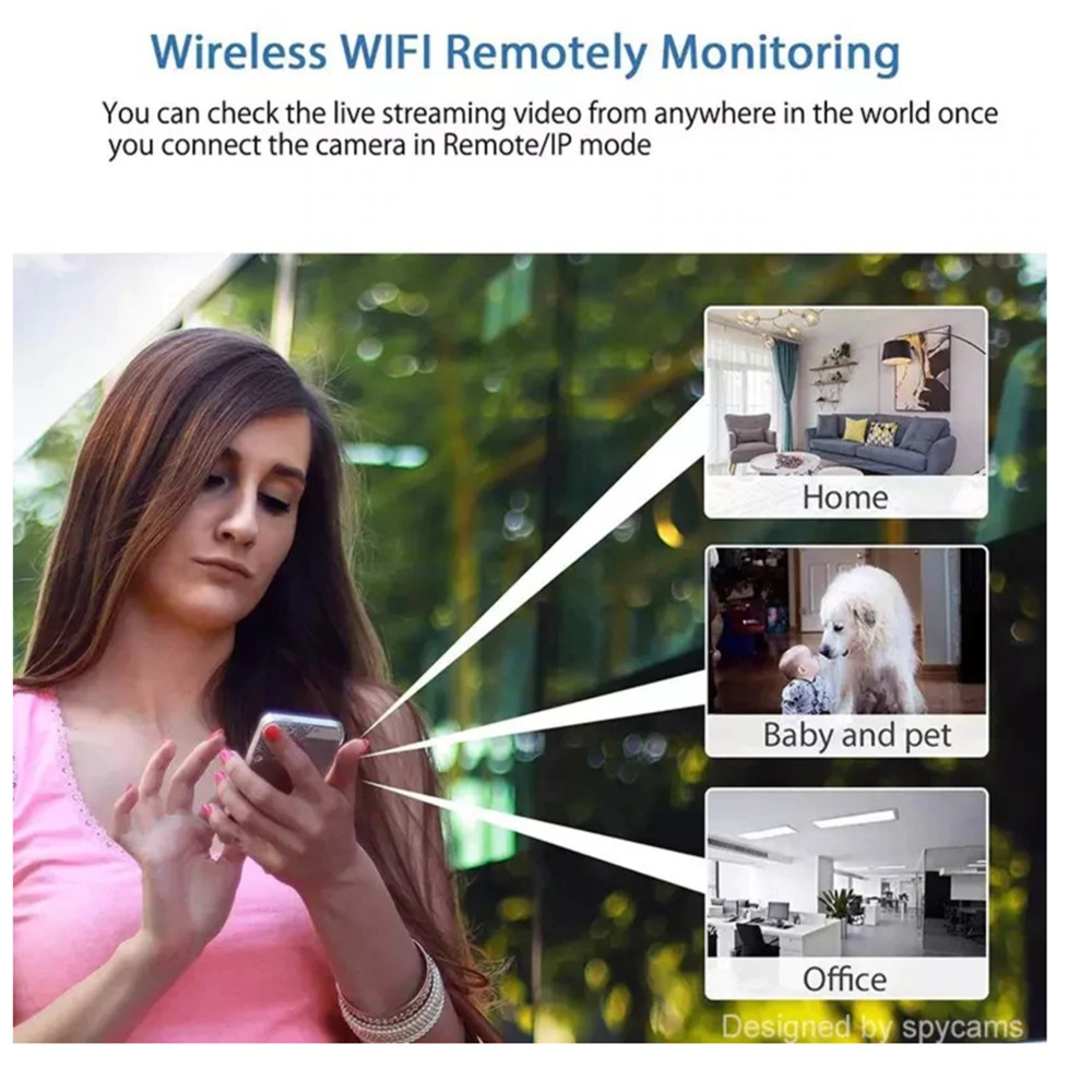 กล้องจิ๋ว1080P ความคมชัดสูงรักษาความปลอดภัยตรวจตรา WIFI เคลื่อนไหวมองเห็นกลางคืนตรวจจับจอระบบไร้สายขนาดเล็กกล้องถ่ายวิดี