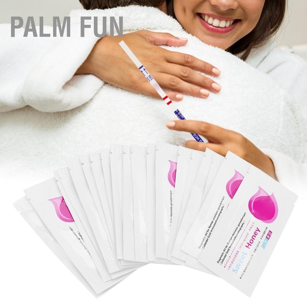 Palm Fun 20pcs Early Pregnancy Test Strip HCG เครื่องทดสอบปัสสาวะ Rapid สำหรับผู้หญิงหญิง