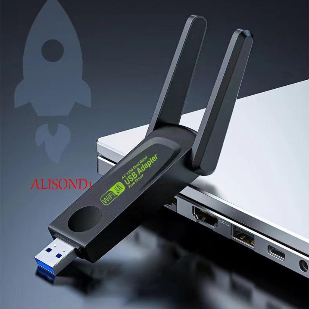Alisond1 การ์ดเครือข่ายไร้สาย 1300M USB 600M 1300M 2.4G และ 5G Gigabit Wifi Dongle แบบพกพา สําหรับคอมพิวเตอร์ แล็ปท็อป โทรศัพท์มือถือ แท็บเล็ต