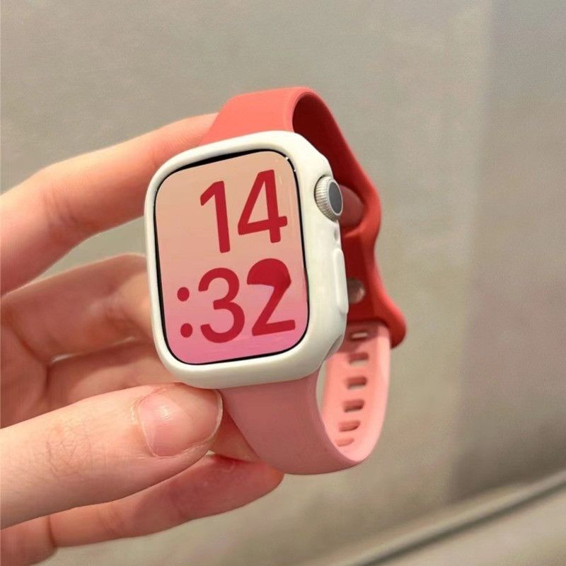 สายนาฬิกาข้อมือซิลิโคน แบบบาง สําหรับ Apple watch series 9 8 7 6 5 4 se i watch 45 มม. 44 มม. 40 มม. 41 มม.