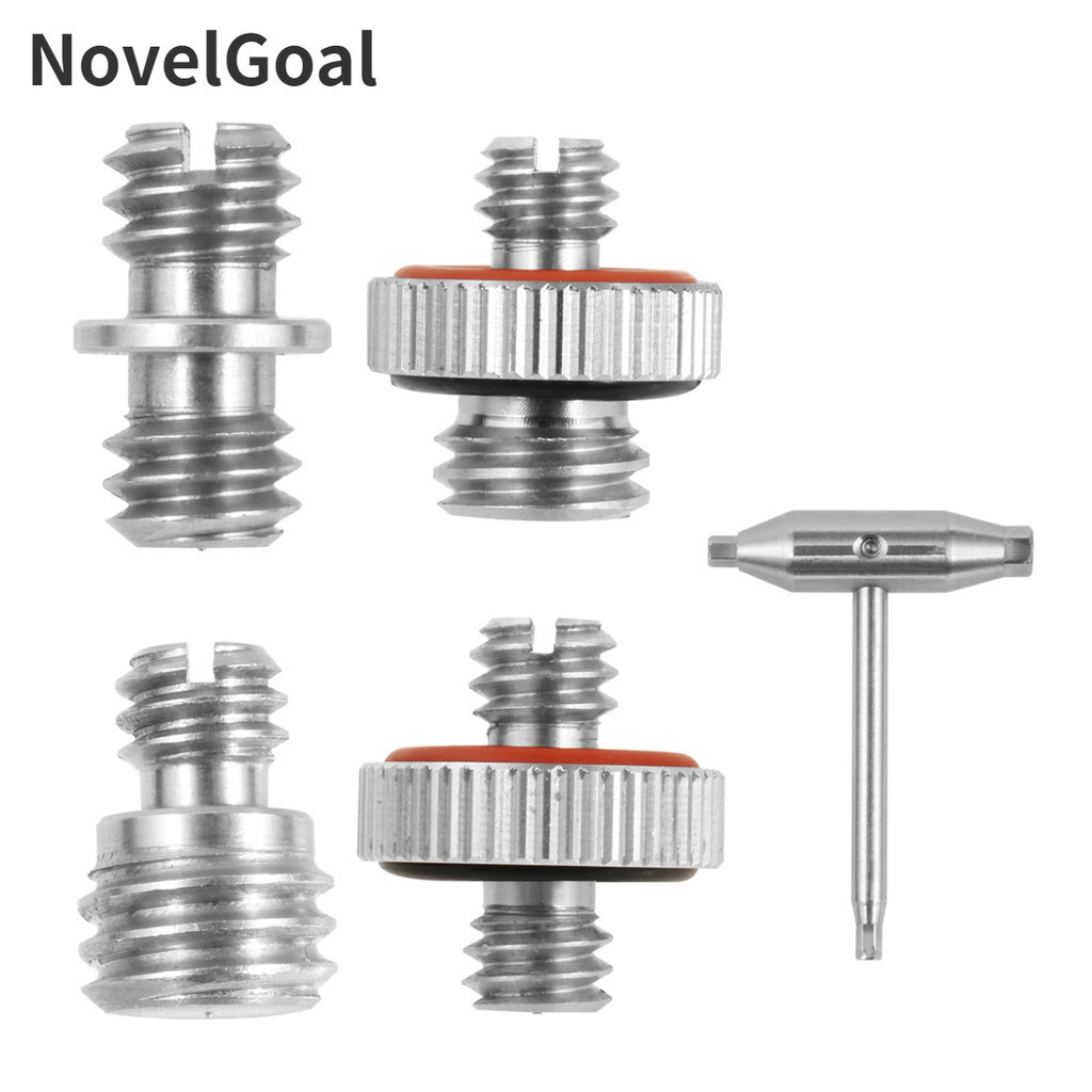 Novelgoal อะแดปเตอร์สกรูขาตั้งกล้อง สเตนเลส 1/4 นิ้ว ตัวผู้ เป็น 1/4 นิ้ว 3/8 นิ้ว ตัวผู้ 1/4 นิ้ว