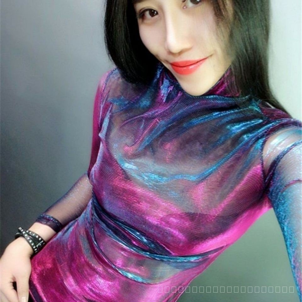 เสื้อแขนยาว คอสูง ซีทรู แต่งลูกไม้ น้ําหนักเบา แฟชั่นทันสมัย สไตล์ใหม่ สําหรับผู้หญิง