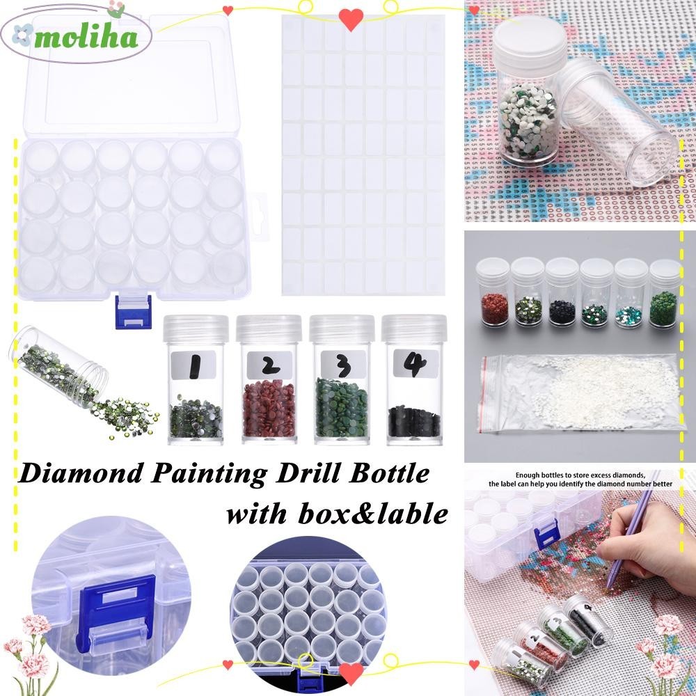 Moliha ขวดเปล่า ปักครอสสติตช์ ปักครอสสติตช์คริสตัล DIY 6 24 60 ชิ้น