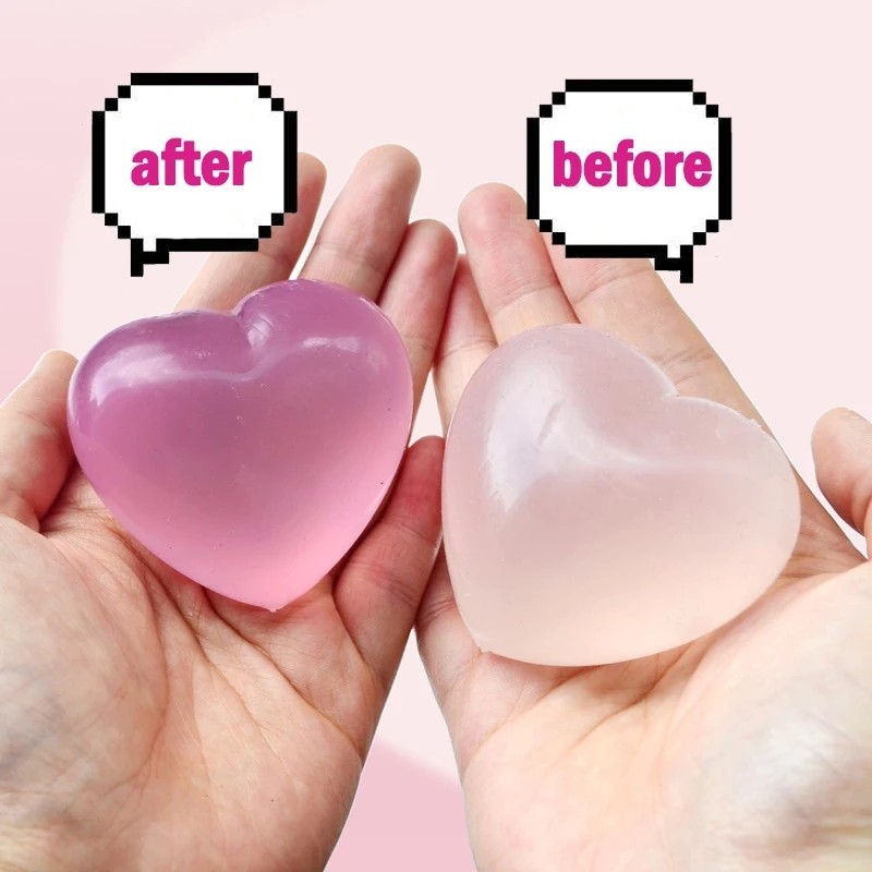 ของเล่นบีบสกุชชี่ รูปการ์ตูนหัวใจน่ารัก เปลี่ยนสีได้ เหมาะกับของขวัญวันวาเลนไทน์ ของเล่นบรรเทาความเครียด สําหรับเด็ก และผู้ใหญ่