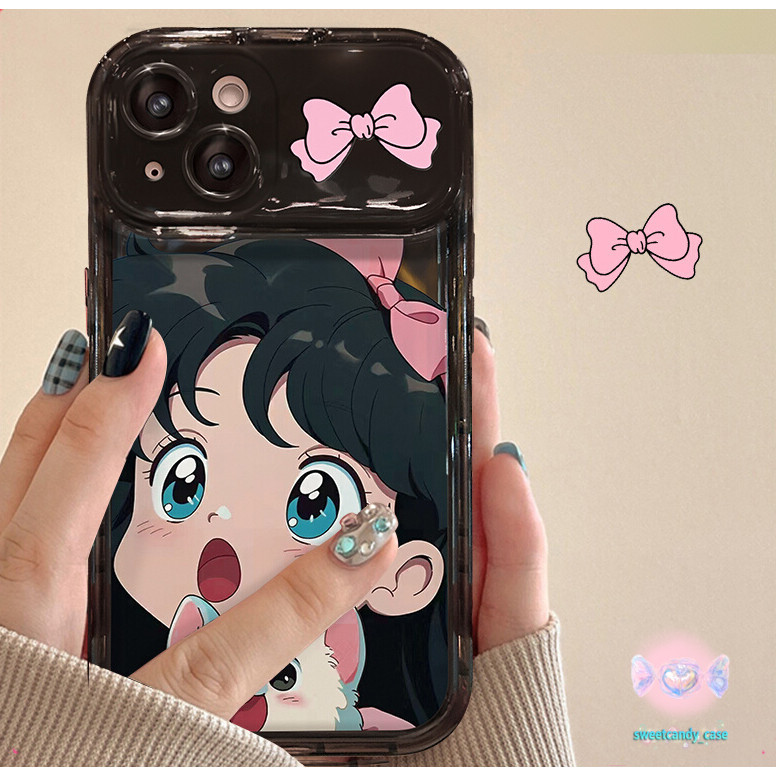 [การจัดส่งในพื้นที่] โบว์สาวกระจกแต่งหน้าเคสโทรศัพท์เข้ากันได้กับiPhone 11 13 15 12 Pro Max X XR XS Max 7 8 14 15 Plus