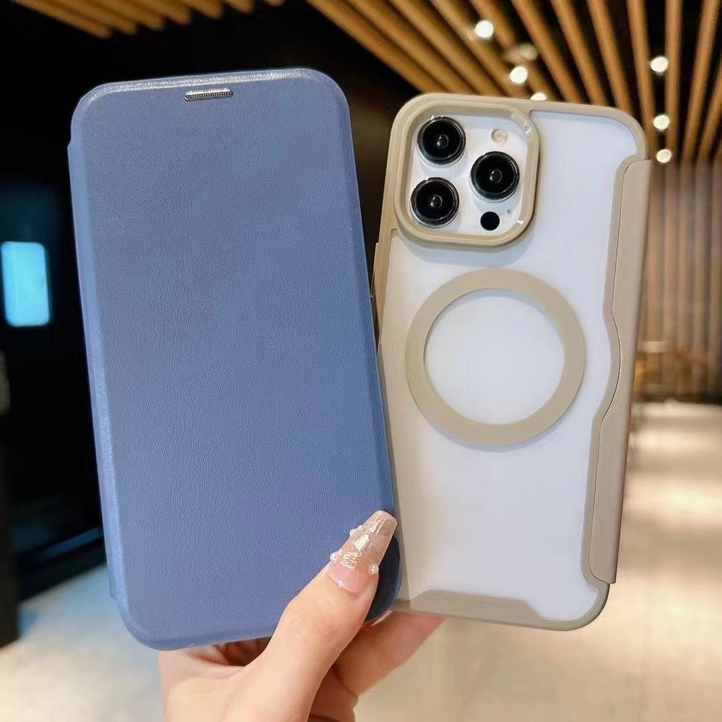 เคสโทรศัพท์มือถือหนัง แบบใส กันกระแทก พร้อมช่องใส่บัตร สไตล์ธุรกิจ หรูหรา สําหรับ IPhone 15 14 Plus 13 12 11 Pro X XS Max XR