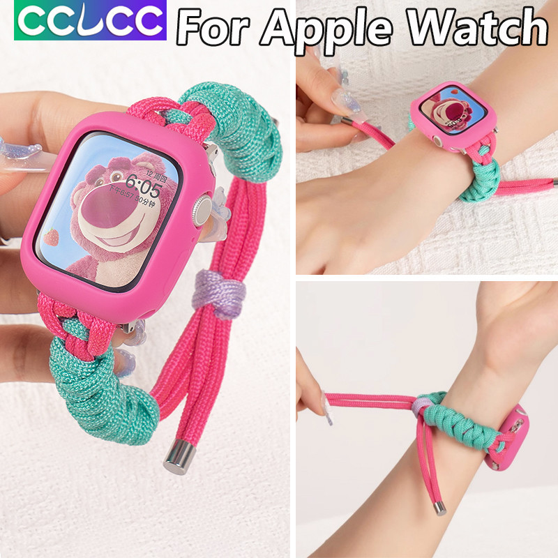 Cclcc สายนาฬิกาข้อมือ แบบถัก สองสี ยืดหยุ่น ปรับได้ สําหรับ iWatch 49 มม. 45 มม. 41 มม. 44 มม. 40 มม. 42 มม. 38 มม. Apple Watch Ultra SE 2 Series 9 8 7 6 5 4 3 2 1