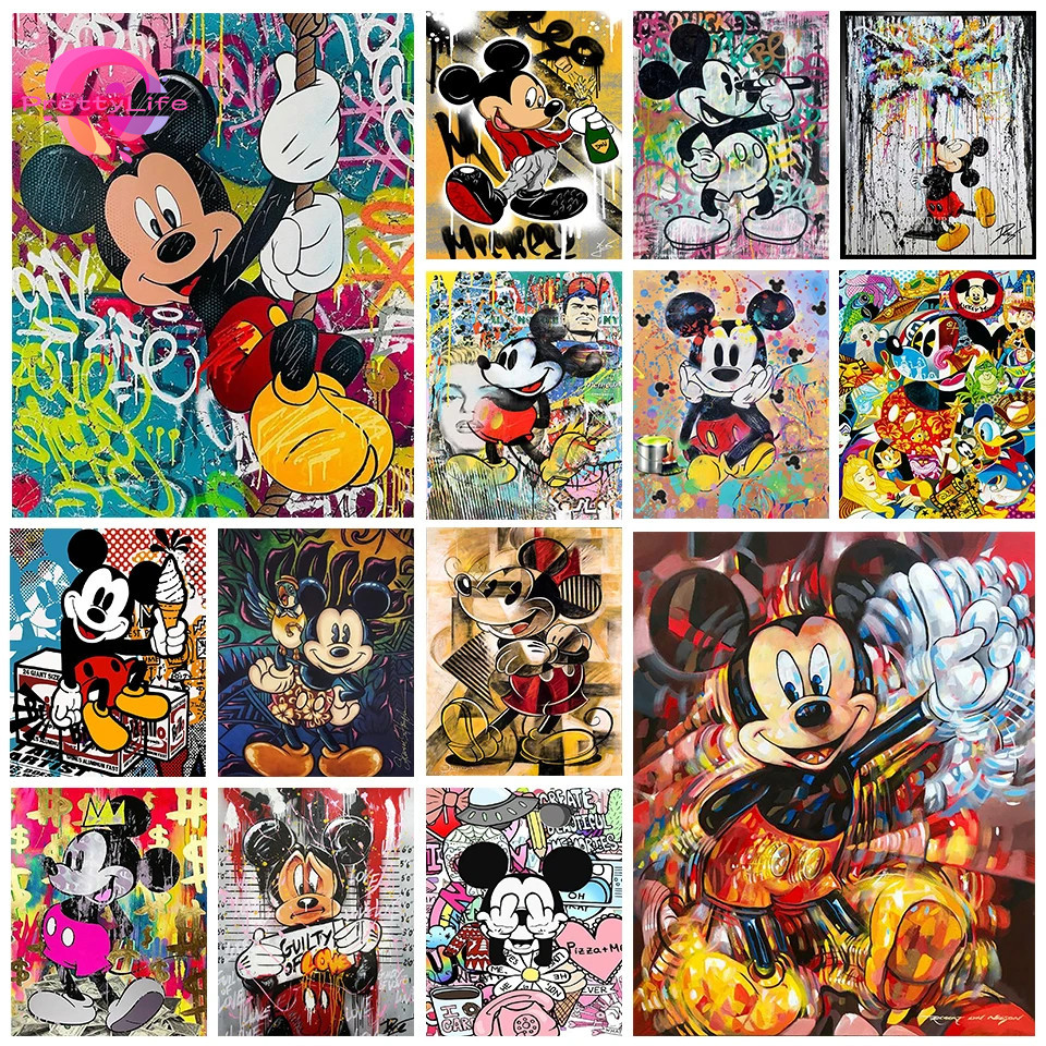 【PL】ภาพปักครอสติชคริสตัล เพชรเทียม ทรงกลม ลายดิสนีย์มิกกี้เมาส์ 5D ขนาด 30X40 ซม. หลากสี สําหรับตกแต่งบ้าน