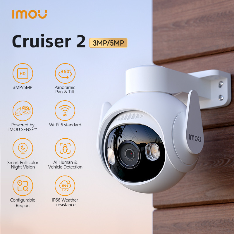 จับภาพได้ดี ⚡️กล้องวงจรปิดไร้สาย⚡️Dahua IMOU Cruiser 2 (5MP) 3K QHD Image | Smart Full-color Night
