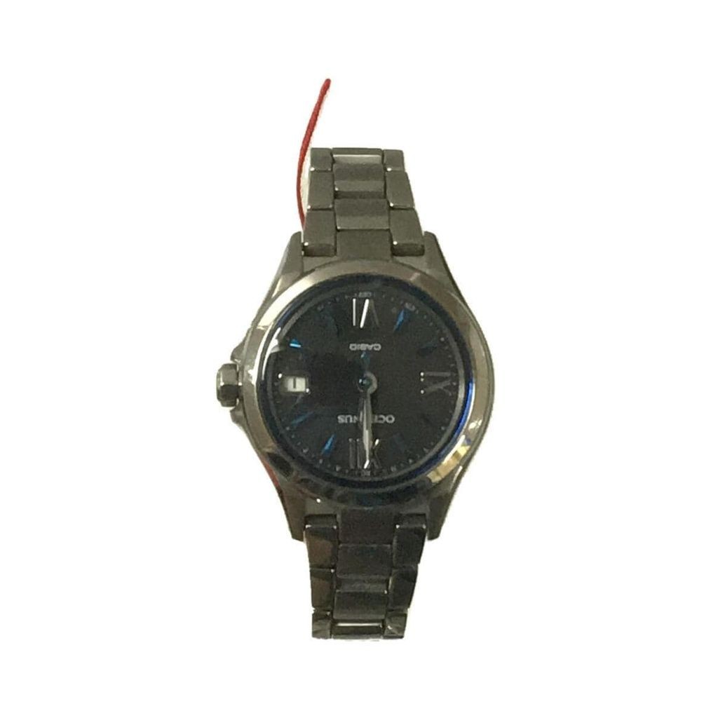 Casio นาฬิกาข้อมืออะนาล็อก สายสแตนเลส สีเงิน สีกรมท่า สไตล์ญี่ปุ่น สําหรับผู้หญิง
