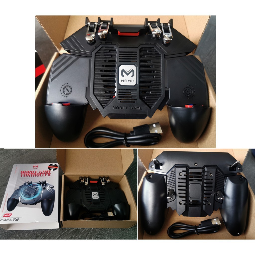 จอยเกมส์ AK77 Gamepad ใหม่ล่าสุด จอย PUBG พร้อมปุ่มยิง 4 ตำแหน่ง พัดลมระบายอากาศ แบตเตอรี่ 1200mAh /