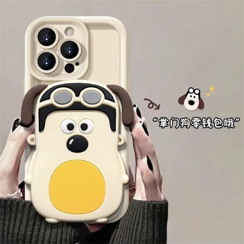 เคสโทรศัพท์มือถือ กันกระแทก ลายสุนัขตัวใหญ่ มีช่องกระเป๋า สําหรับ IPhone 11 12 Pro Max X XR XS Max SE 7 Plus 8 Plus 13 Pro Max 14 15 Pro Max