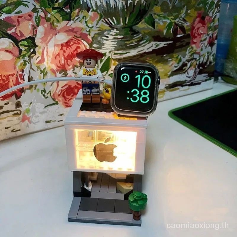 บล็อกตัวต่อเลโก้ รูปร้านแอปเปิ้ล คริสต์มาส แบบสร้างสรรค์ สําหรับ applewatch iwatch Watch