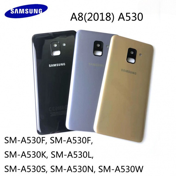 สําหรับ Samsung Galaxy A8 2018 A530 SM-A530F A530F A530DS ฝาครอบแบตเตอรี่ด้านหลังด้านหลังด้านหลังกระ