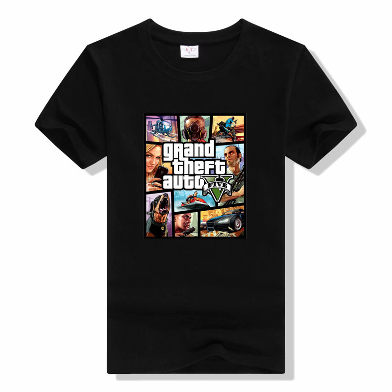เสื้อยืด พิมพ์ลายกราฟฟิค Grand Theft Auto Gta Gta 5 แฟชั่นฤดูร้อน สไตล์สตรีท สําหรับผู้ชาย