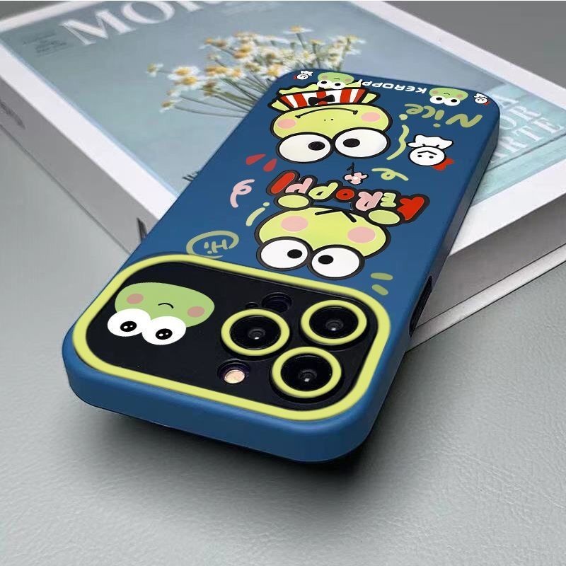 เคสโทรศัพท์มือถือ ซิลิโคนนุ่ม ลายกบตาโตน่ารัก สําหรับ รูปที่ 5