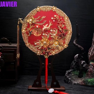 Javier พัดจีน โปร่งแสง สไตล์วินเทจ พร้อมจี้ สไตล์โบราณ จีน ง…