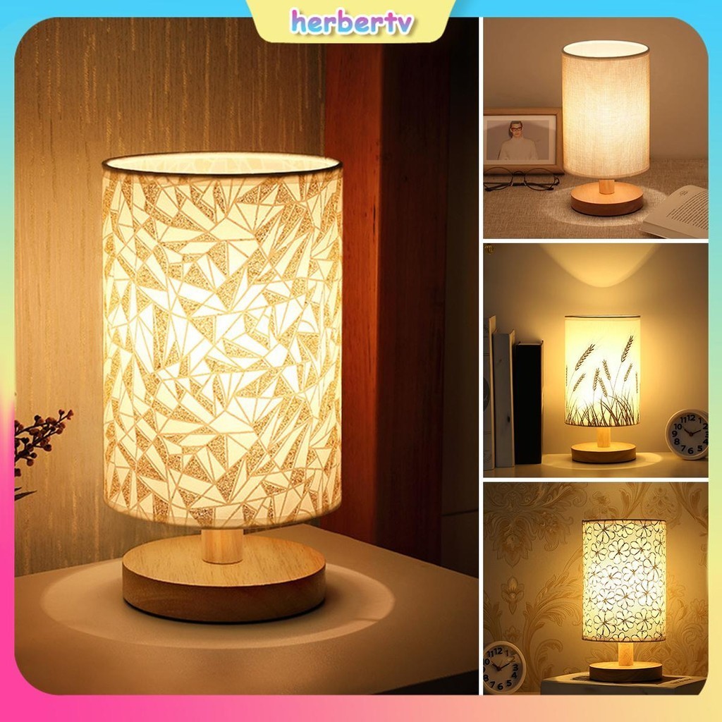 โคมไฟตั้งโต๊ะ ผ้าลินิน LED สีขาวอบอุ่น สําหรับห้องนอน ห้องนั่งเล่น SHOPSBC5406