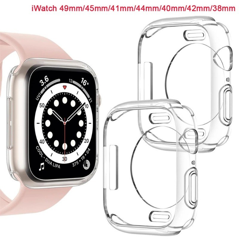 เคสนาฬิกาข้อมือ TPU แบบนิ่ม ป้องกันหน้าจอ สําหรับ Apple watch 49 มม. 44 มม. 45 มม. 41 มม. 40 มม. 42 มม. 38 มม. i-watch series Ultra 9 8 7 SE 6