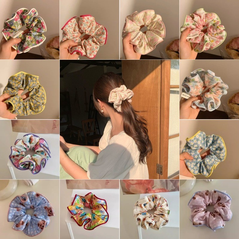 Jojo COCO ที่คาดผมกระโปรง ขนาดใหญ่ สไตล์ฝรั่งเศส แอปสแตรกท์ ภาพวาดสีน้ํามัน ยางรัดผม เครื่องประดับผม สําหรับผู้หญิง