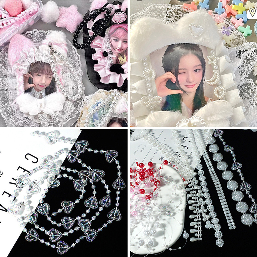 สายลูกปัดไข่มุกเทียม ทรงหยดน้ํา แฮนด์เมด DIY สําหรับตกแต่งการ์ด