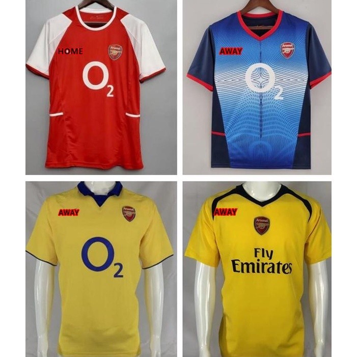 เสื้อกีฬาแขนสั้น ลายทีมชาติฟุตบอล Arsenal 2000 2002 2003 2005 2006 ชุดเหย้า สไตล์เรโทร สําหรับผู้ชาย