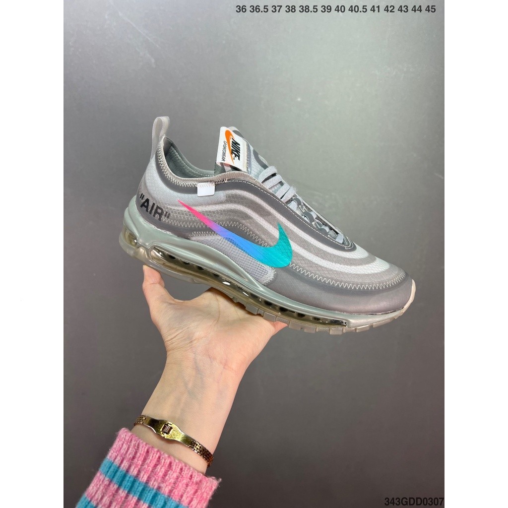 Top Ready Stock Sale Off-White X Air Max 97 OG OW Bullet Straw Joint Series Leisure Sports Running