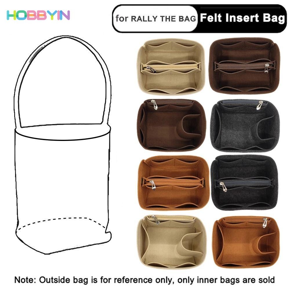 Hobbyin Bucket Insert Bag, Felt Multi-Pocket Linner Bag, Portable Travel for Rally movement Bag