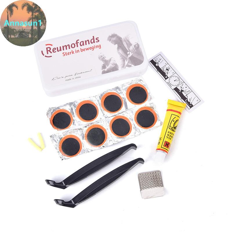 Annasun Bike Tyre Tube Bicycle Puncture Repair Tool Kit พร้อมกล่อง Cycle Lever กาว TH