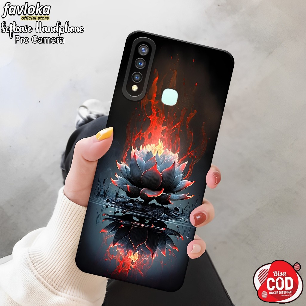 HP เคส VIVO Y19 ล่าสุด - เคสดอกไม้แฟชั่น - VIVO Y19 Softcase - ซิลิโคนกล้อง Pro - เคส VIVO Y19 - อุป