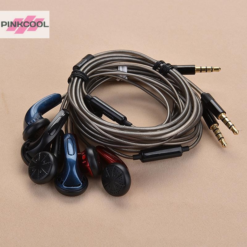 Pinkcool DIY MX500 Heavy Bass หัวแบนหูฟังหูฟังพร้อมไมโครโฟนคุณภาพสูง Study หูฟังกีฬาร้อน