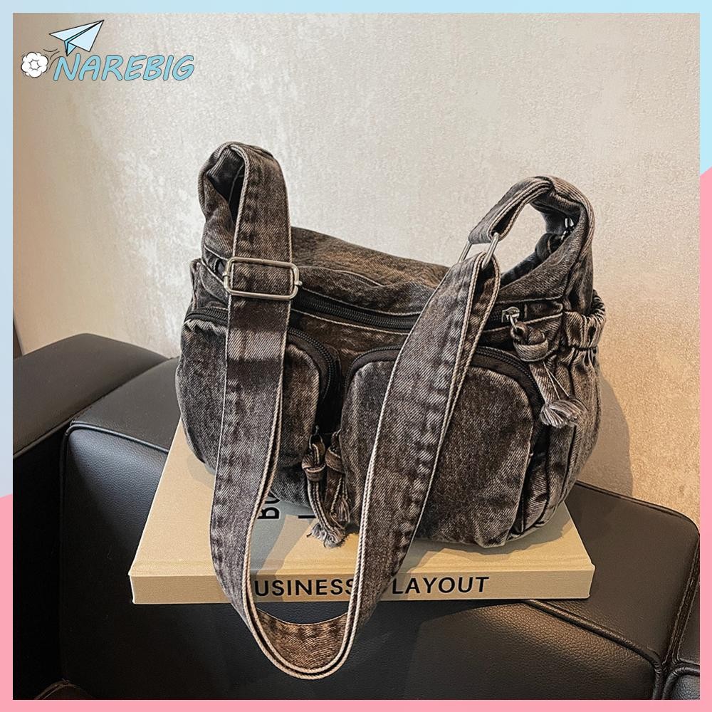กระเป๋าผ้าเดนิม Denim Tote Bag กระเป๋าถือขนาดใหญ่ Hobo Bag Jean Purses สําหรับผู้หญิงทํางาน Shopping Travel ✿