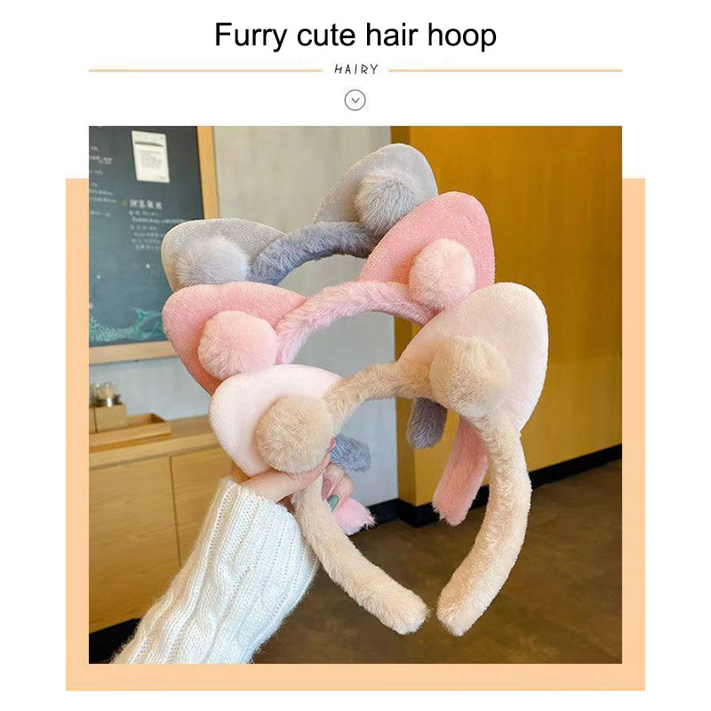 Rubuyou หูแมว Plush Hair Band สไตล์เจ้าหญิง Hair Band น่ารักหวานอุปกรณ์เสริมผม - รูปที่ 5