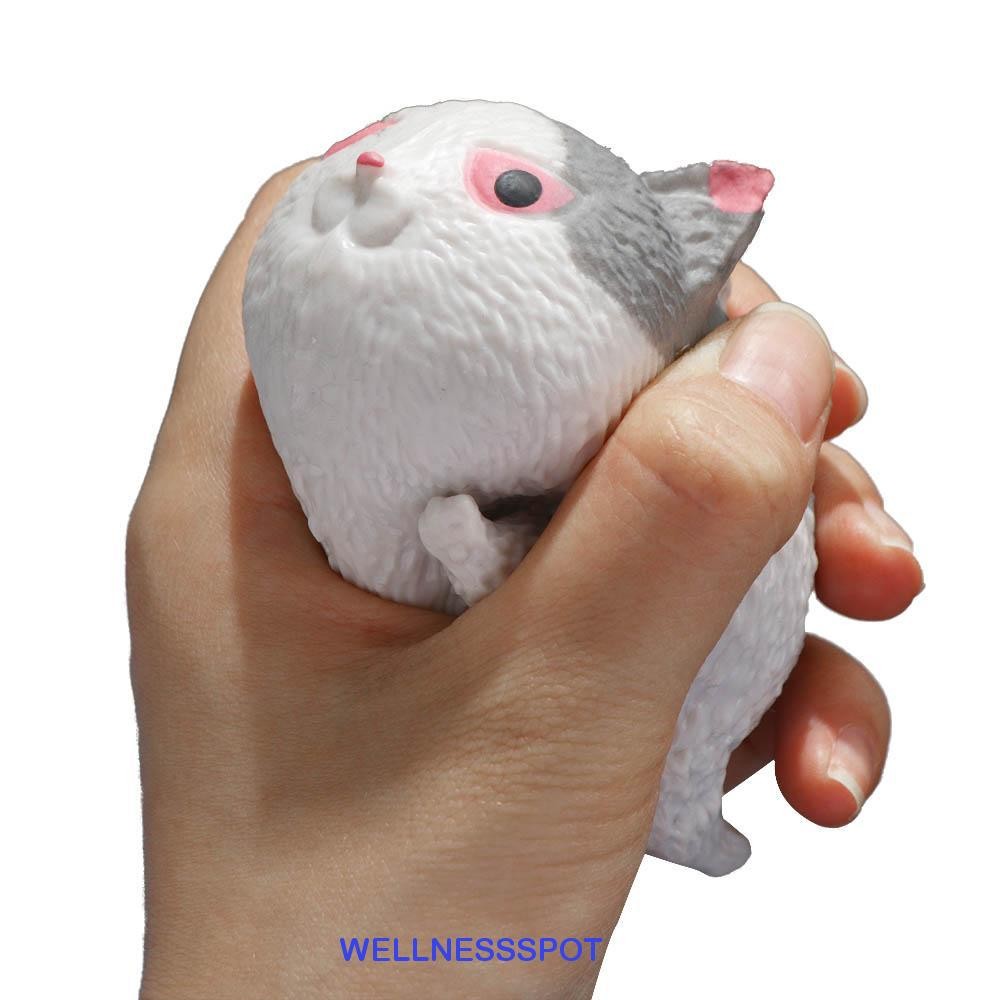 Wellnessspot บีบสัตว์นุ่มเด็กของขวัญ Antistress มินิสัตว์ Angry Cat Sensory Squeeze ของเล่นแมว