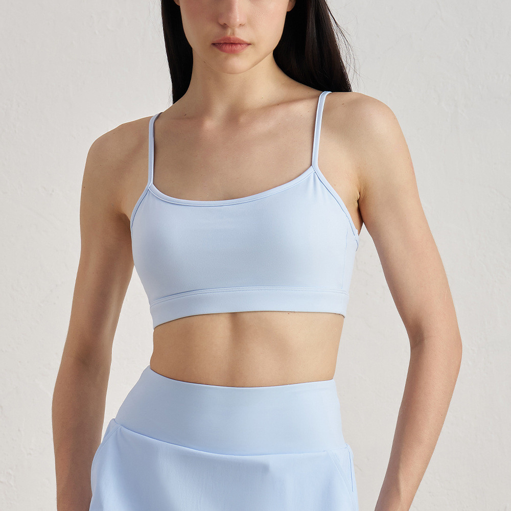 Yoga Sports Bra Spaghetti Straps Moisture-wicking ราคา ถูกที่สุด ดีลบีเคเค แกลเลอรีภาพที่ 2