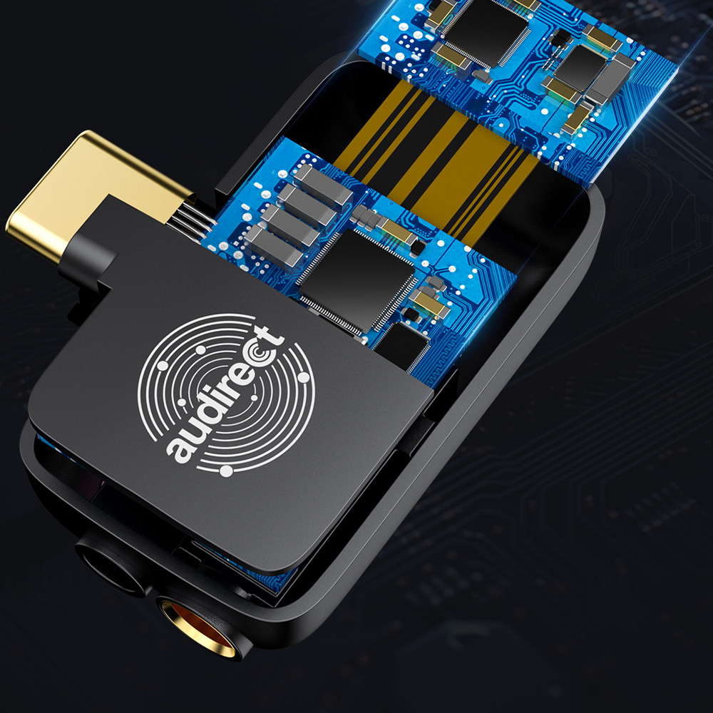 Audirect Atom4 แบบพกพา USB DAC ถอดรหัส USB C เครื่องขยายเสียงหูฟังโทรศัพท์มือถือ Dongle TYPE C AMP Atom 4