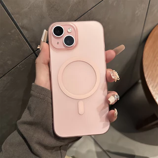 ใหม่สีชมพูmatte Magnetic Hard PCเคสโทรศัพท์สําหรับiPhone 16 Plus 11 12 13 14 15 16 Pro Max 15 Plus Ultra Slimกันกระแทกเคสโทรศัพท์